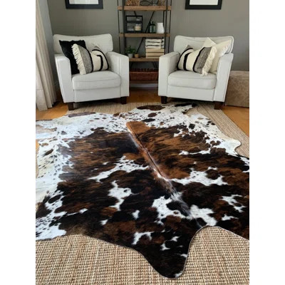 Tricolor Cowhide Leather Rug | Wayfair Professional