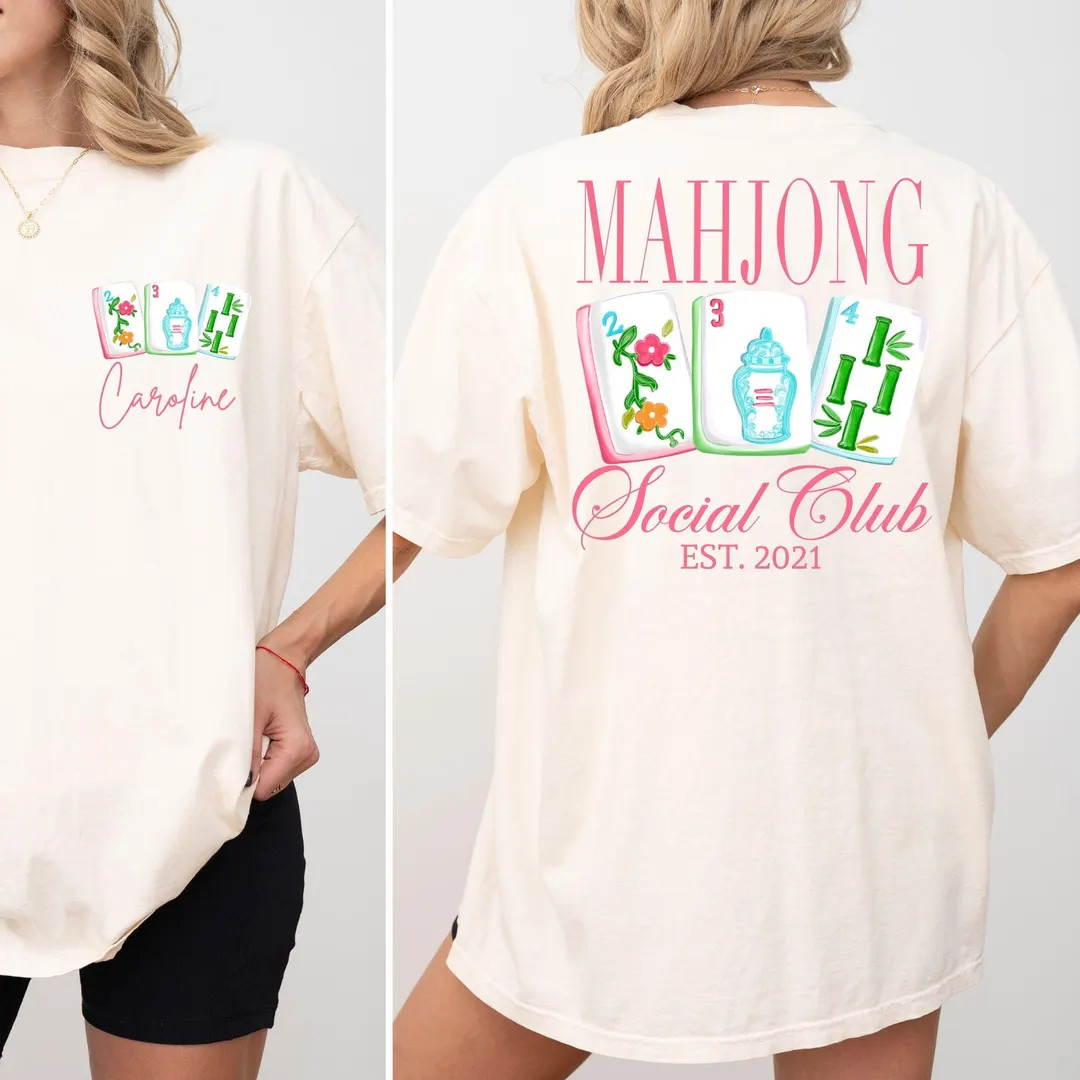 Comfort Colors®custom Mahjong Social Club Shirt for Mahjong Lover T-shirt Matching Mahjong Club ... | Etsy (US)