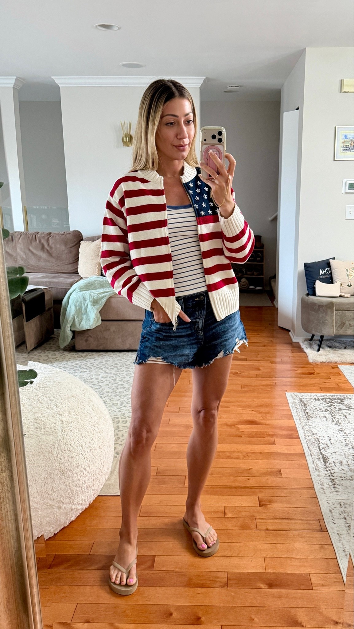 This sweater is the best $35 I’ve spent! Wearing it for the Fourth of July 🇺🇸 

True to size

#LTKSeasonal #LTKgrwm