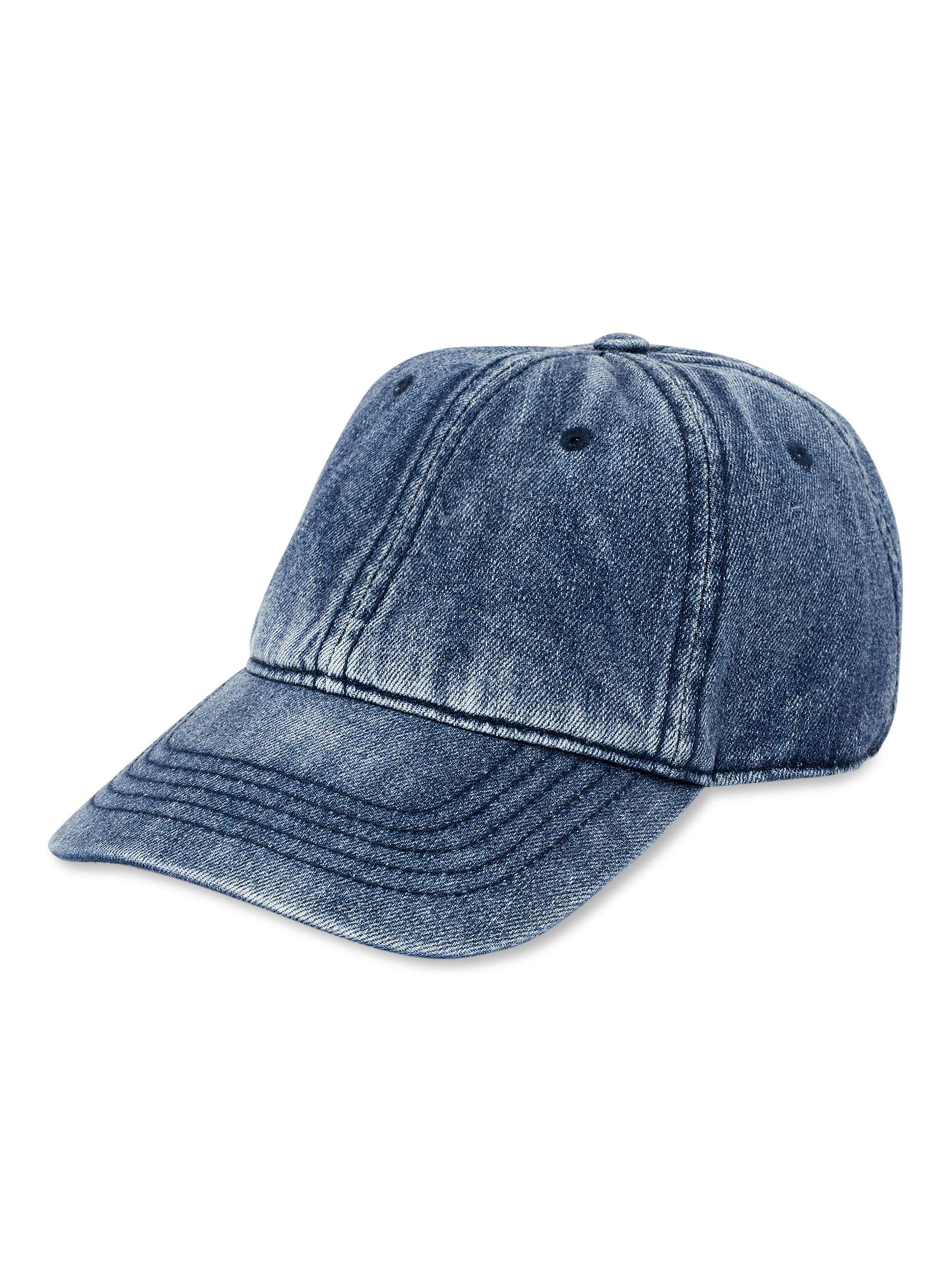 Time and Tru Women's Washed Cotton Twill Baseball Hat, Blue Denim | Walmart (US)