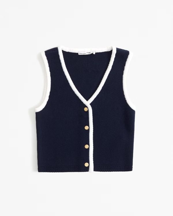 Women's The A&F Mara Button-Up Sweater Vest | Women's Tops | Abercrombie.com | Abercrombie & Fitch (US)