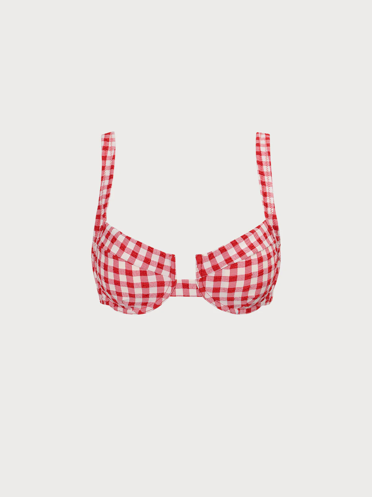 Red Plaid Underwire Bikini Top & Reviews - Red - Sustainable Bikinis | BERLOOK | BERLOOK
