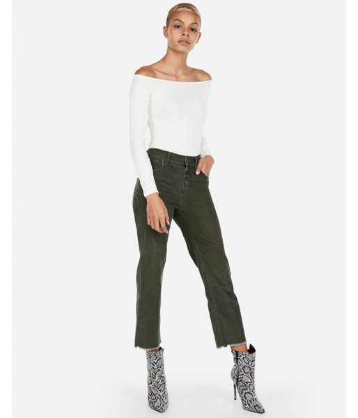 Express Womens Off The Shoulder Thong Bodysuit White Women's Xxs White Xxs | Express