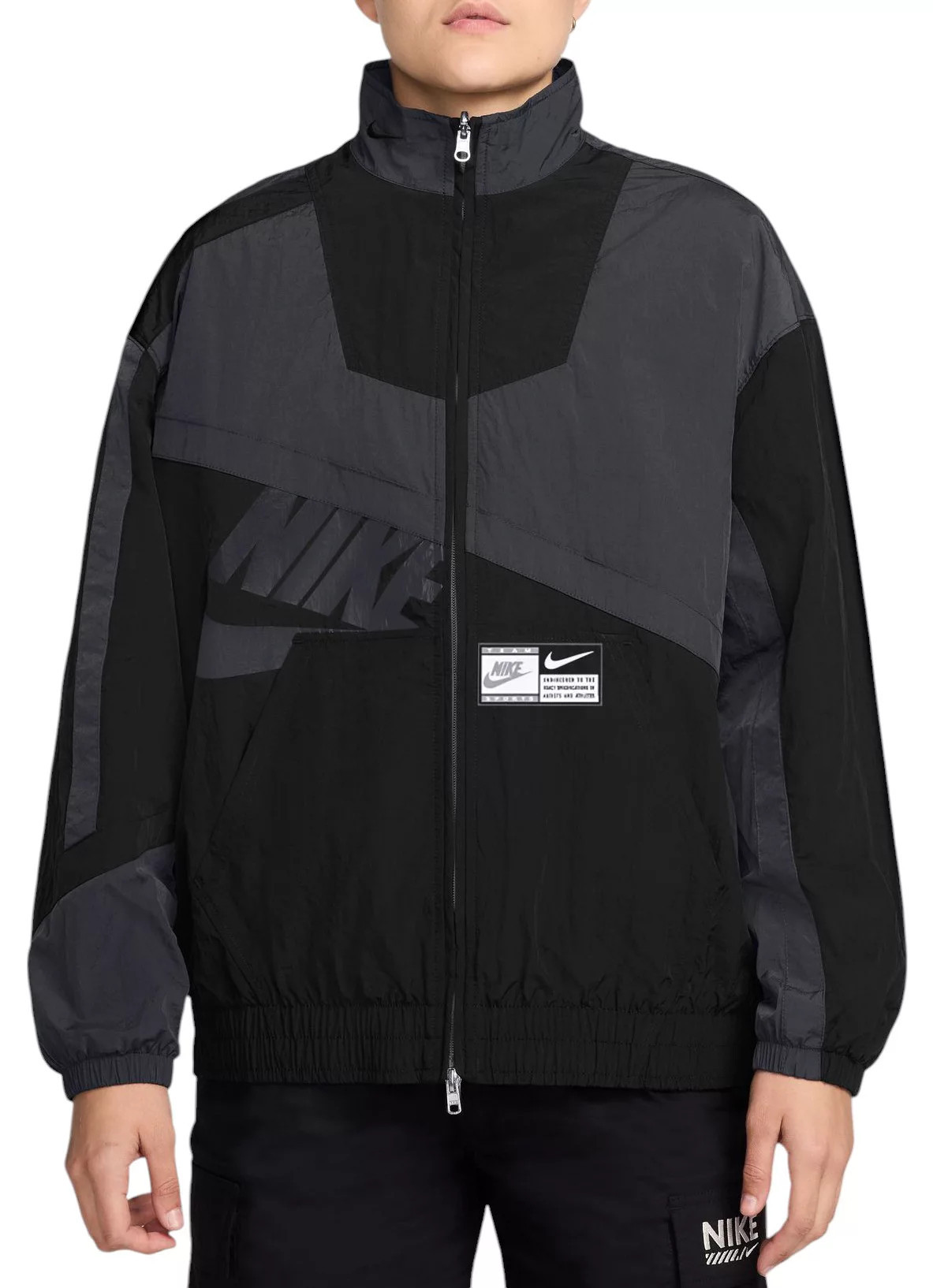 Nike Women's Sportswear Street Woven Jacket, Small, Anthracite/Black/Black | DICK'S Sporting Goods