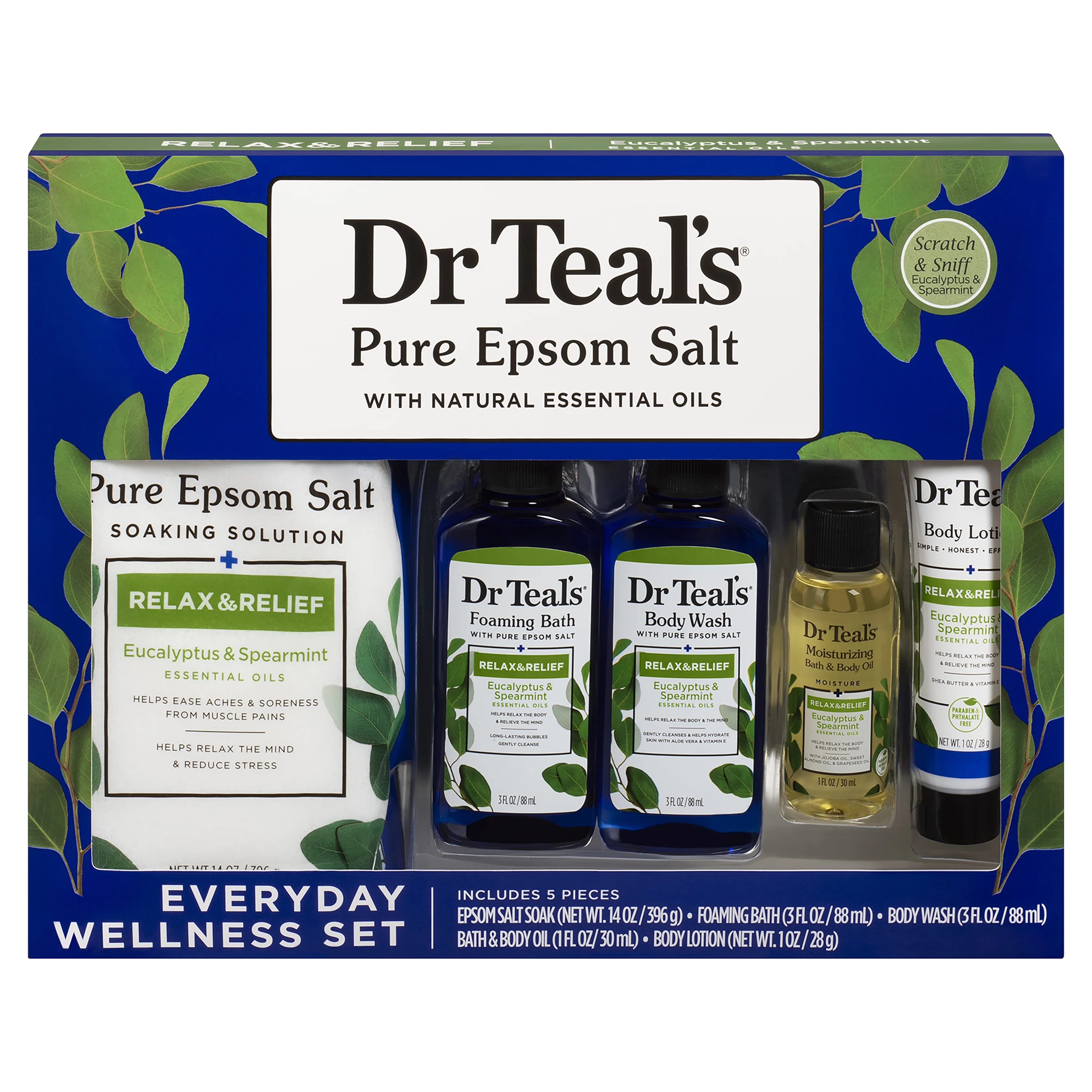 Dr Teal's Everyday Wellness Set, Eucalyptus and Spearmint, 5 Pieces | Walmart (US)
