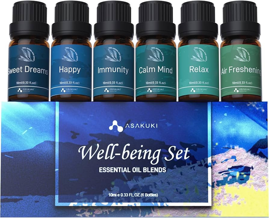 ASAKUKI Essential Oil Blends Set for Diffusers for Home, Well-Being Gift Kit- Calming, Dreams, Br... | Amazon (US)