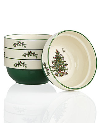 Spode Christmas Tree Stacking Bowls, Set of 4 - Macy's | Macy's