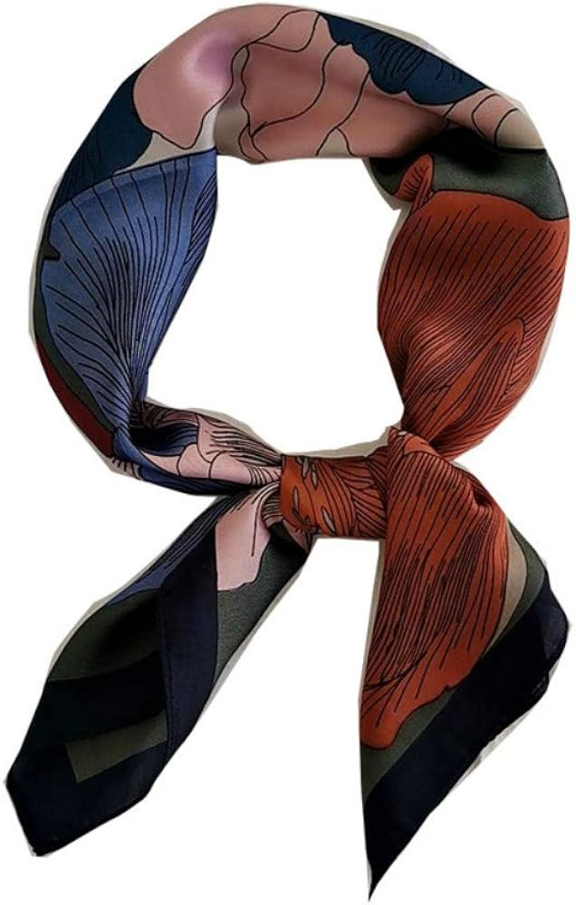 FONYVE Silk Feeling Scarf Medium Square Satin Head Scarf for Women 27.5 × 27.5 inches | Amazon (US)