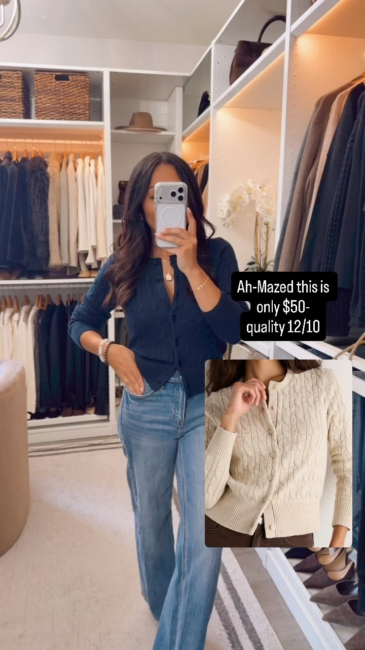 Love this cardigan- so good for $50🔥 fits TTS wearing

#LTKOver40 #LTKootd