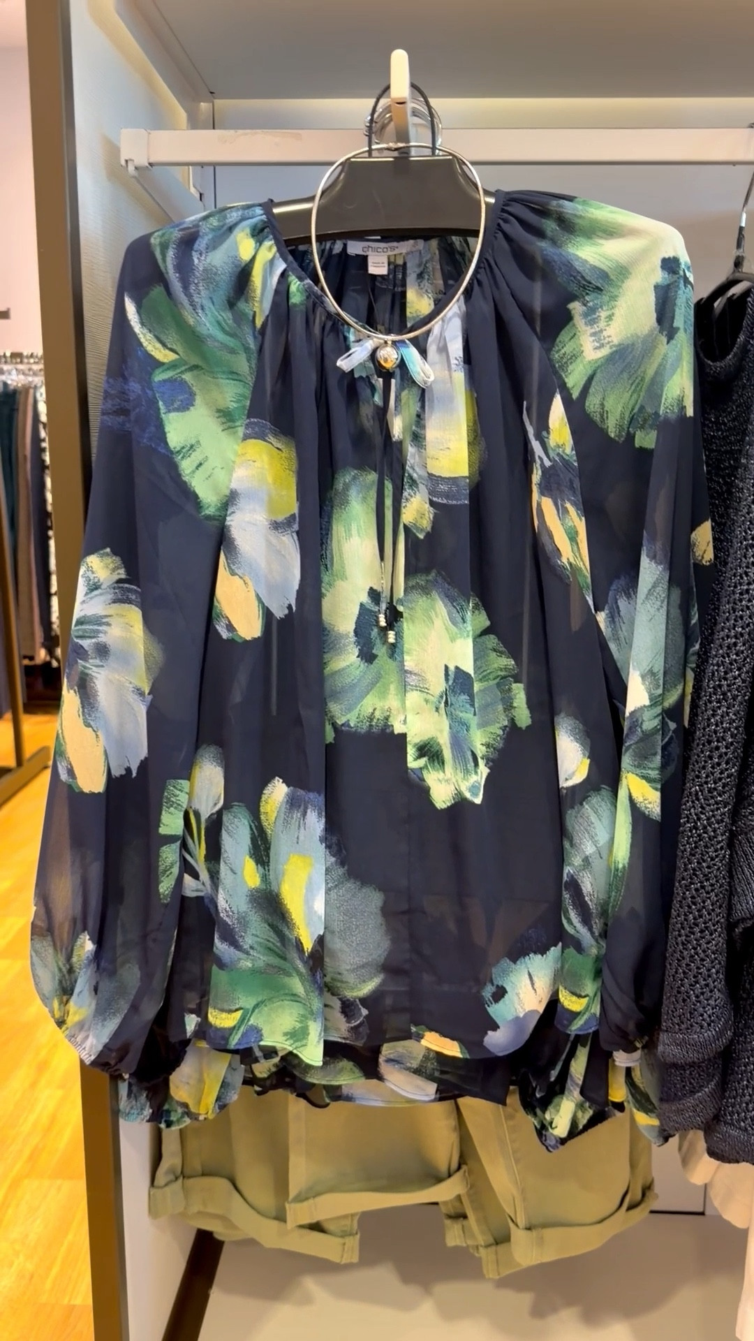 On sale!! Classic-fit blouse, rendered in our print inspired by the depth of beauty coming out of the beloved Kyoto, Japan. With a relaxed long sleeve, cut from a crinkle chiffon fabrication you will love. Wear tied in a bow, knot, or allow ties to drape for added flare to this stylish top.
Multi strand woo petal statement necklace 
Aqua Stretch Set of Five Beaded Bracelets

#LTKWorkwear #LTKgrwm #LTKOver40