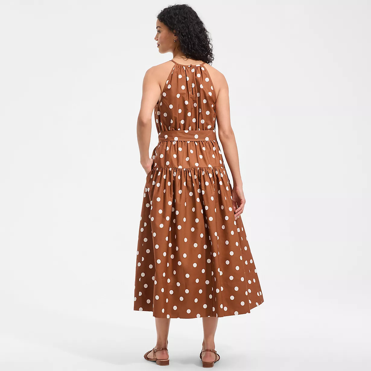 Women's Poplin Halter Midi Dress | Lands' End (US)