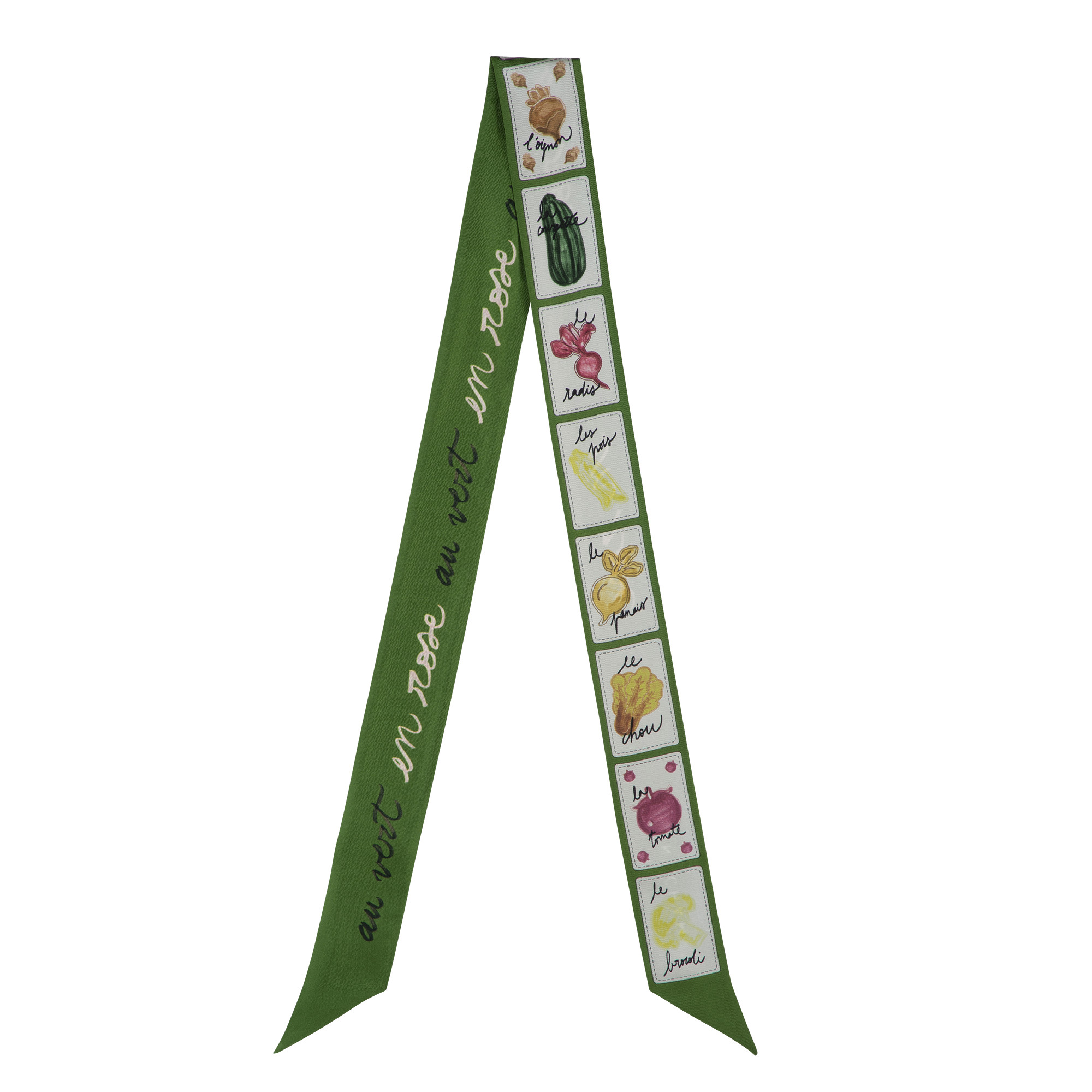 Bandeau En Rose au Vert Soie - Laurier | Longchamp FR | Longchamp