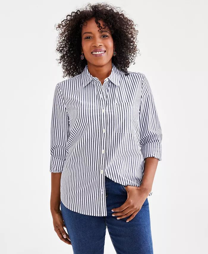 Women's Cotton Buttoned-Up Shirt, Created for Macy's | Macy's