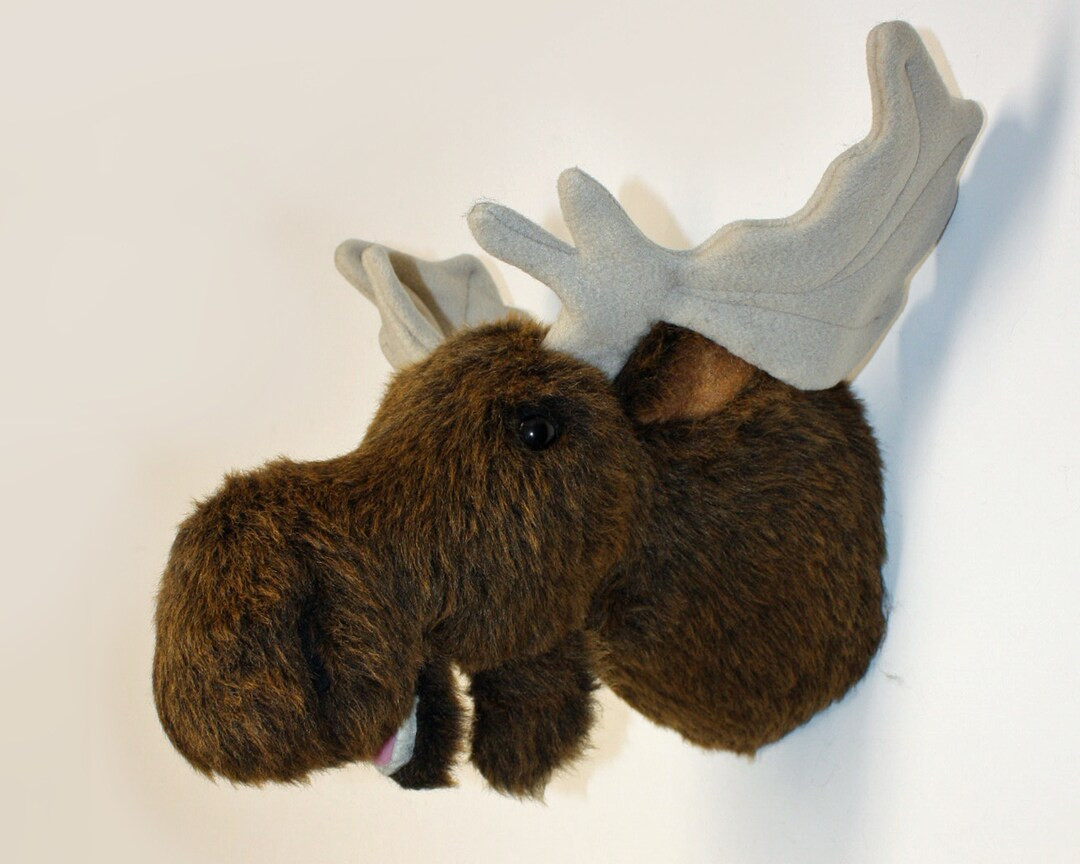 Plush Moose Head george Medium Wall Mount - Etsy | Etsy (US)