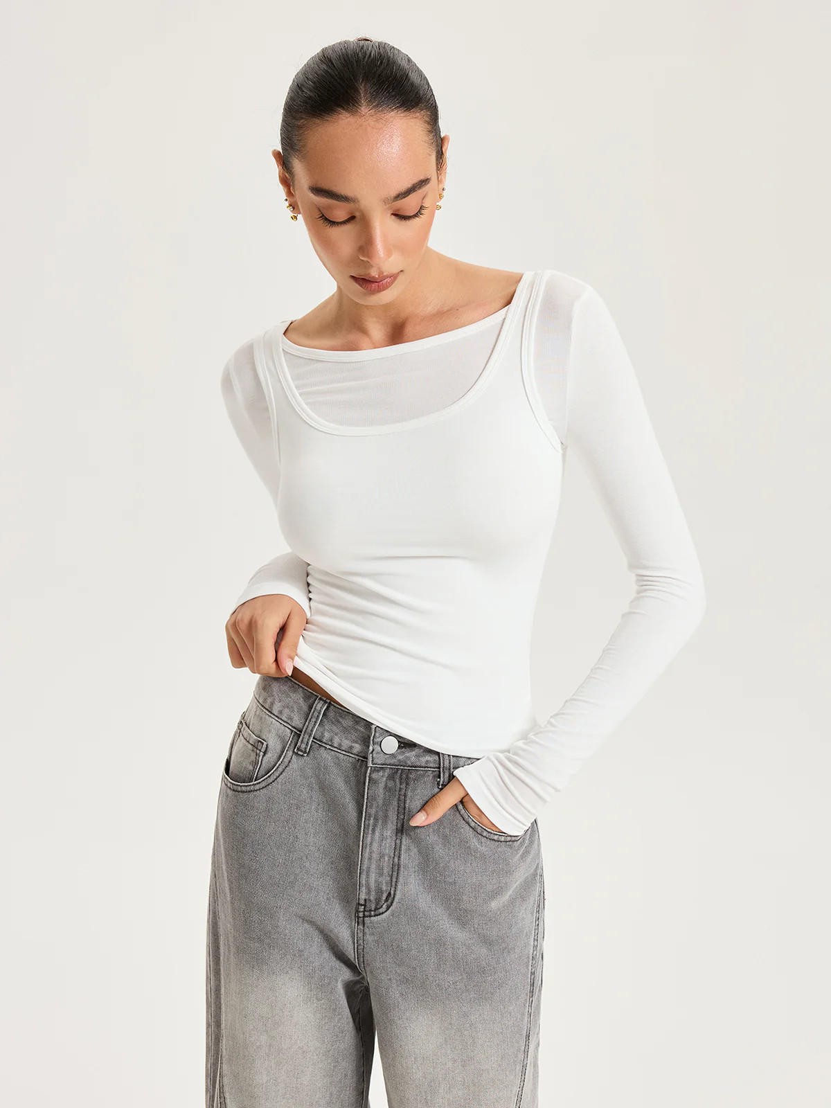 2 in 1 Long-Sleeve Top | Commense