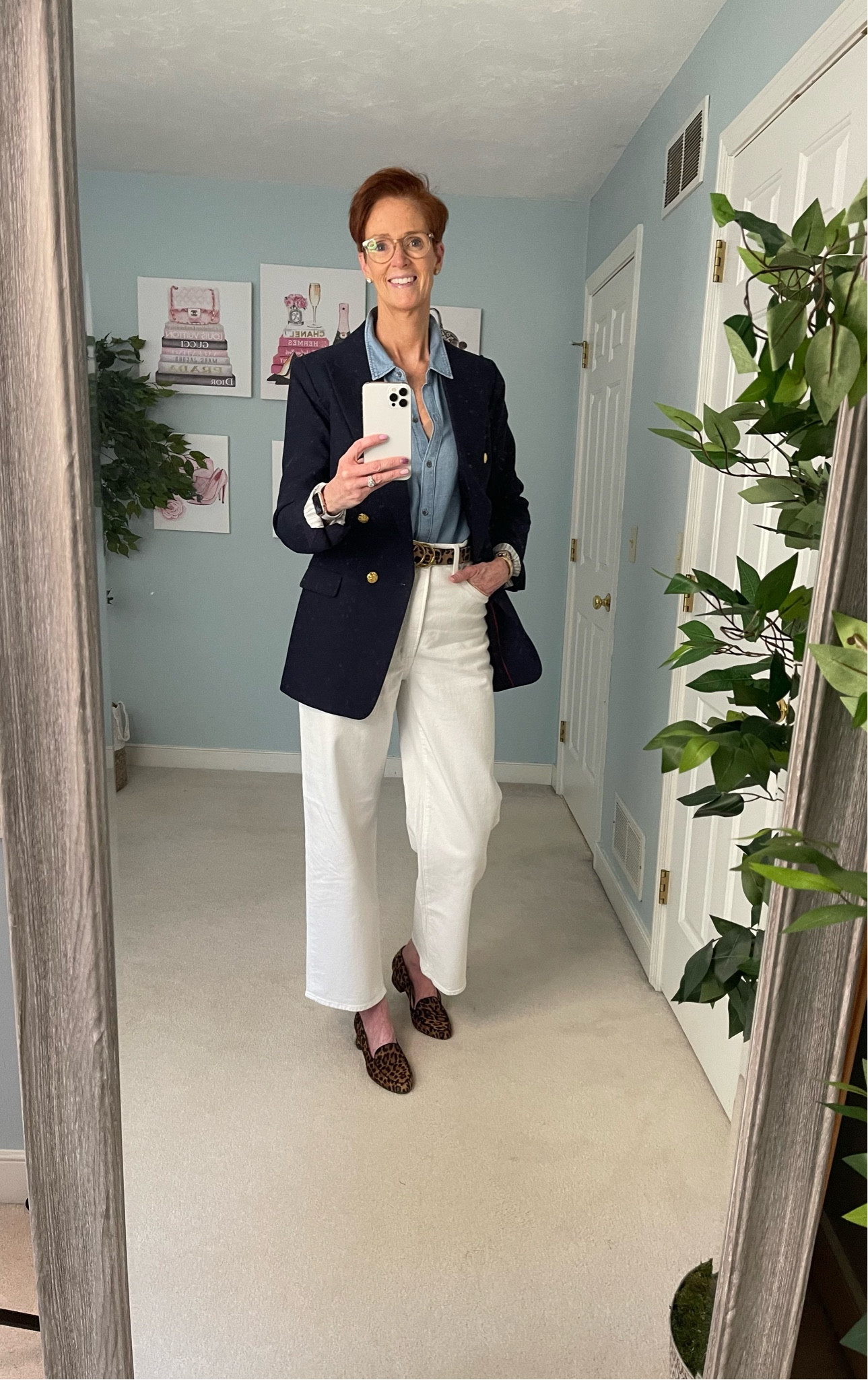 Spice up your spring wardrobe with this Pinterest-inspired outfit! 

Rock white jeans, a chambray shirt, and a blue blazer for a fresh and stylish look. 

Don't miss the chance to impress this season with a simple yet elegant outfit. 

Today’s outfit is a great spring transition look with these white jeans, a chambray shirt, and a blue blazer. Pair this with a pair of white sneakers or flats and you are ready to go.


#LTKstyletip #LTKFind