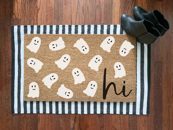 Hi Cute Ghosts Doormat // Halloween Welcome Mat // Fall Decor // Halloween Decor | Etsy (US)