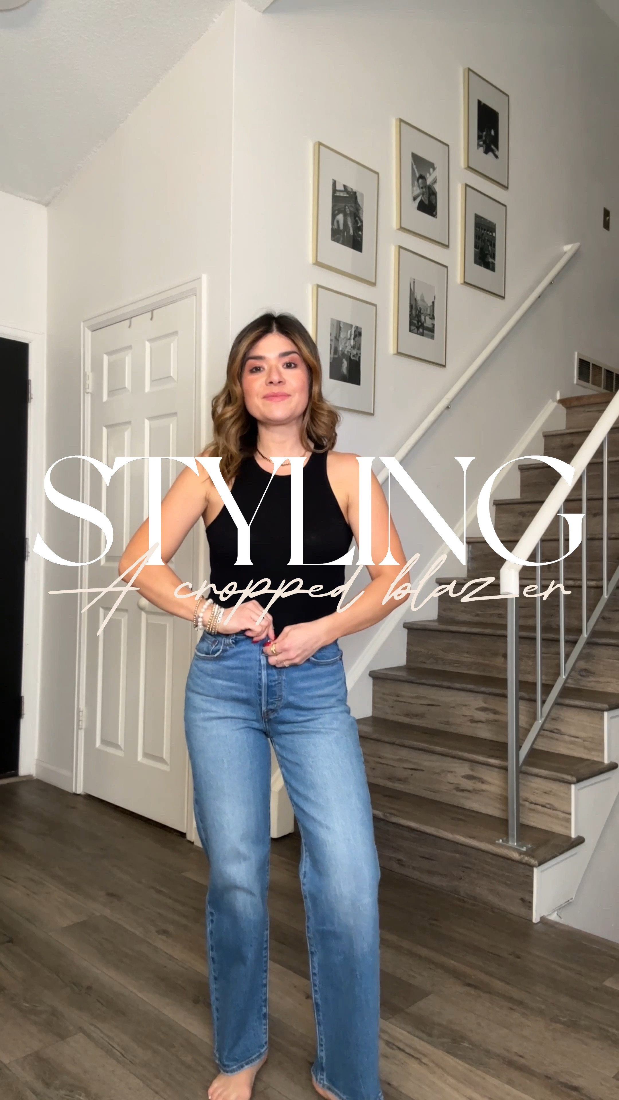 Styling the prettiest cropped blazer!! I currently have an obsession for cropped layers. This blazer is gorgeous and looks amazing on! Also just got these Levi’s! They are so good! Highly recommend this wash! 
Use code “carolina10” for 10% off my Miranda Frye jewelry! 
Tank top (linked similar one)
Jeans size 25x27
Blazer size xs
Business casual, cropped blazer, Shopbop, winter outfit, Levi’s, straight leg jeans. 

#LTKfindsunder100 #LTKworkwear #LTKstyletip