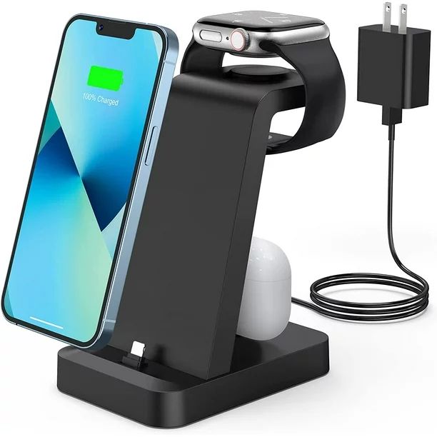 Charger Station for iPhone Multiple Devices - 3 in 1 Fast Wireless Charging Dock Stand for Apple ... | Walmart (US)