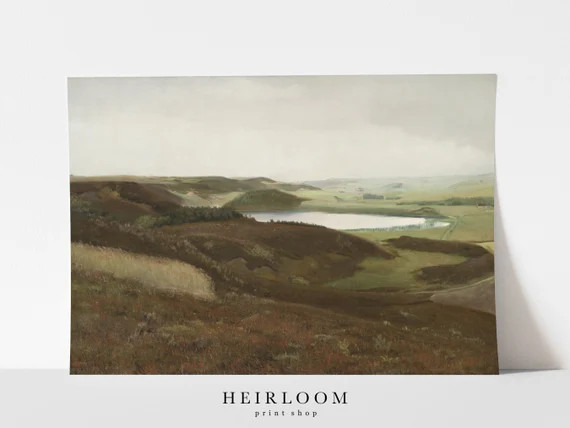 Country Landscape Print  Antique  Canvas Landscape Wall Art - Etsy | Etsy (US)