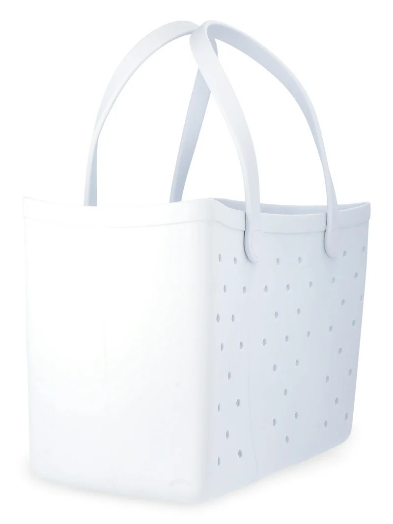 Time and Tru Women's Waterproof EVA Beach Tote Bag, White | Walmart (US)