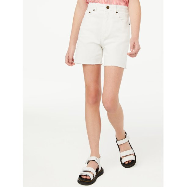 Free Assembly Girls Long Line Denim Cut Off Shorts, Sizes 5-18 | Walmart (US)