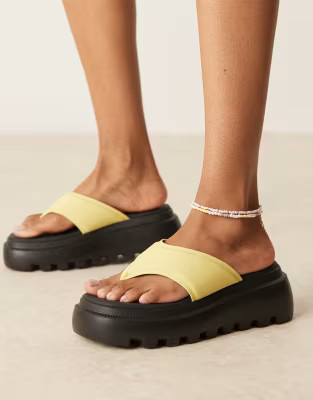 RAID Texas toe thong platform sandals in lime | ASOS | ASOS (Global)