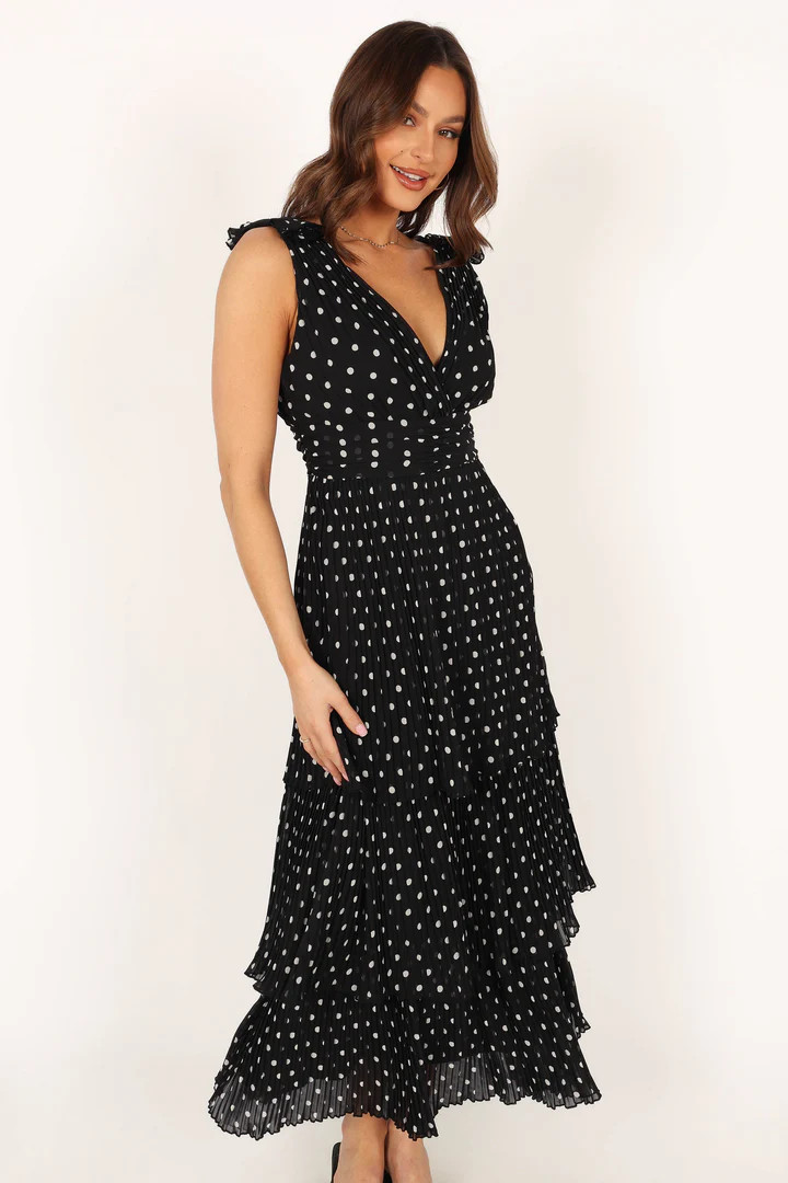 Andromeda Midi Dress - Black White Polka Dot | Petal & Pup (US)