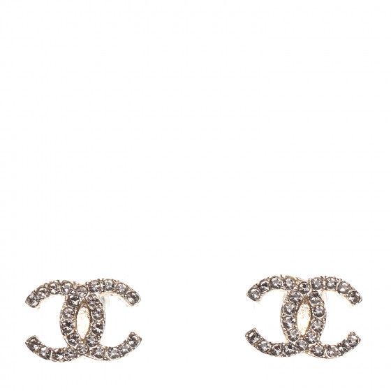 CHANEL Crystal CC Earrings Gold | Fashionphile