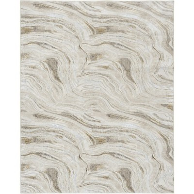 Nourison Glam Modern Ripple Indoor Area Rug Grey Gold 7'10" x 9'10" | Target