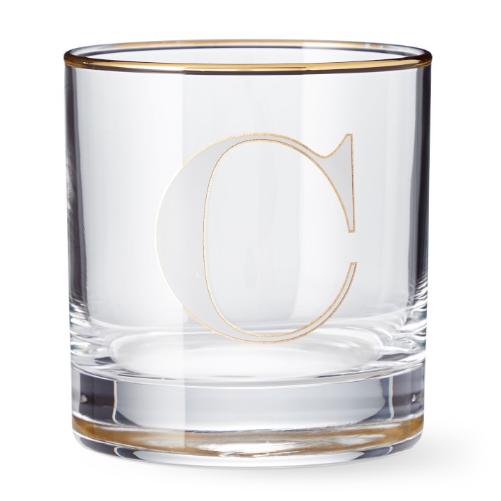 Monogram Double Old-Fashioned Glasses | Williams-Sonoma