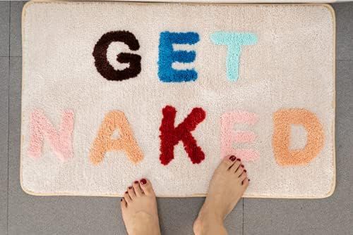 Abound Lifestyle Alfombra de baño Get Naked con palabras, alfombra de baño resistente a la deco... | Amazon (US)