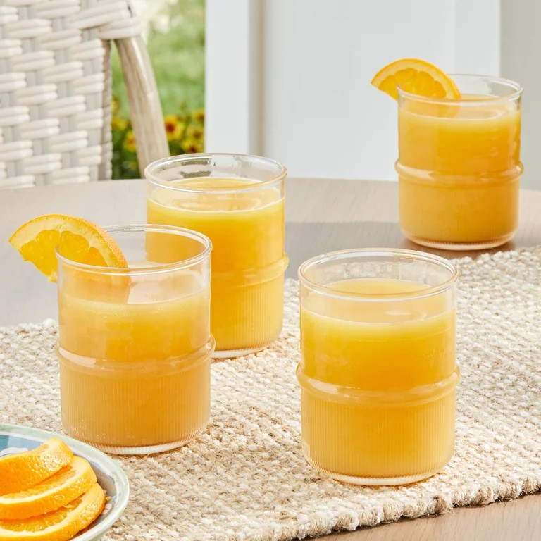 Better Homes & Gardens 4-Piece Clear Ribbed Tritan Short Tumbler Set | Walmart (US)