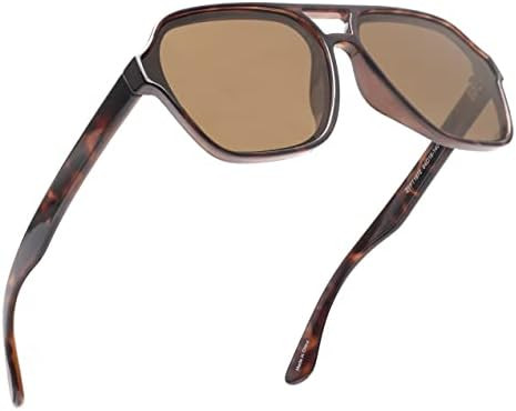 GLINDAR Men's Women's Polarized Aviator Sunglasses Vintage Oversized Square Glasses | Amazon (US)