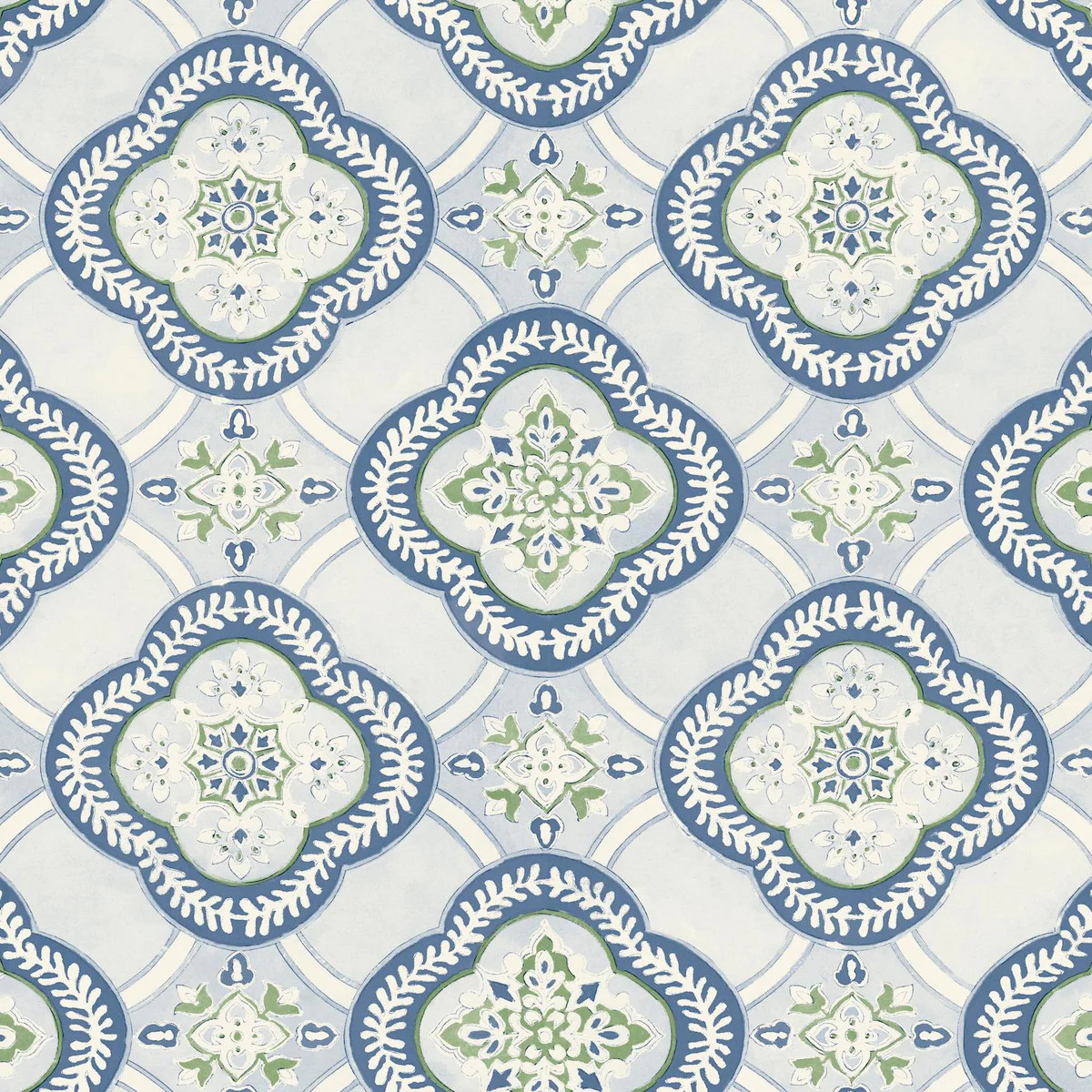 York Wallcoverings Garden Trellis Cobalt Wallpaper | DecoratorsBest
