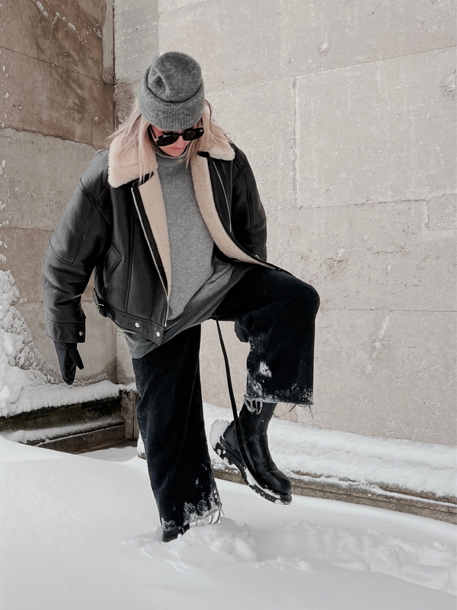 Big knits and big boots paired with my all time favorite shearling jacket - there are beautiful similar jackets under 1000 Euros as well 🐻🤎 as well as great alternatives for the knit sweater 🩶

#LTKstyletip #LTKSeasonal #LTKeurope