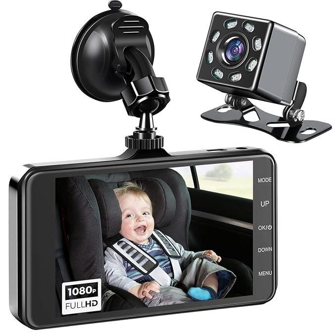 Zacro 1080P Baby Car Camera - Video Record & HD Night Vision, 170° Wide Angle Baby Car Mirror Mo... | Amazon (US)