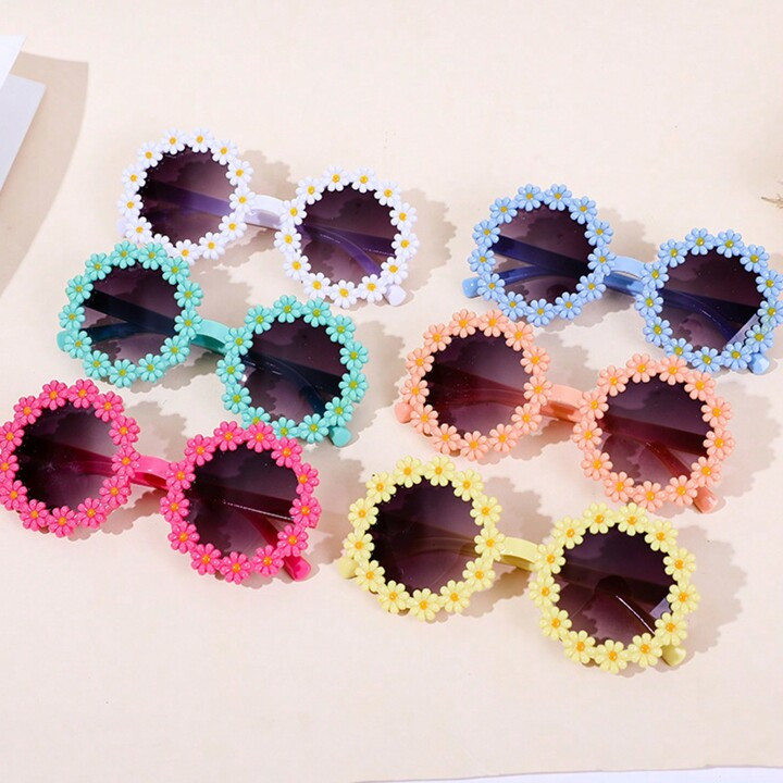 6pcs Daisy Shaped Kids' Sunglasses For Boys And Girls, Cute Baby Shades, Uv-Proof, Perfect For Fl... | SHEIN