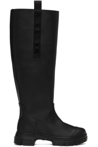 Black Recycled Rubber Country Boots | SSENSE