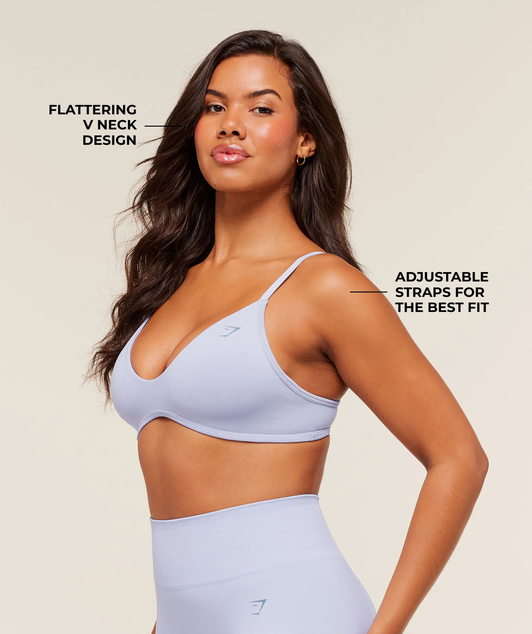 Gymshark Soft Sculpt V-neck Sports Bra - Peri Blue | Gymshark US