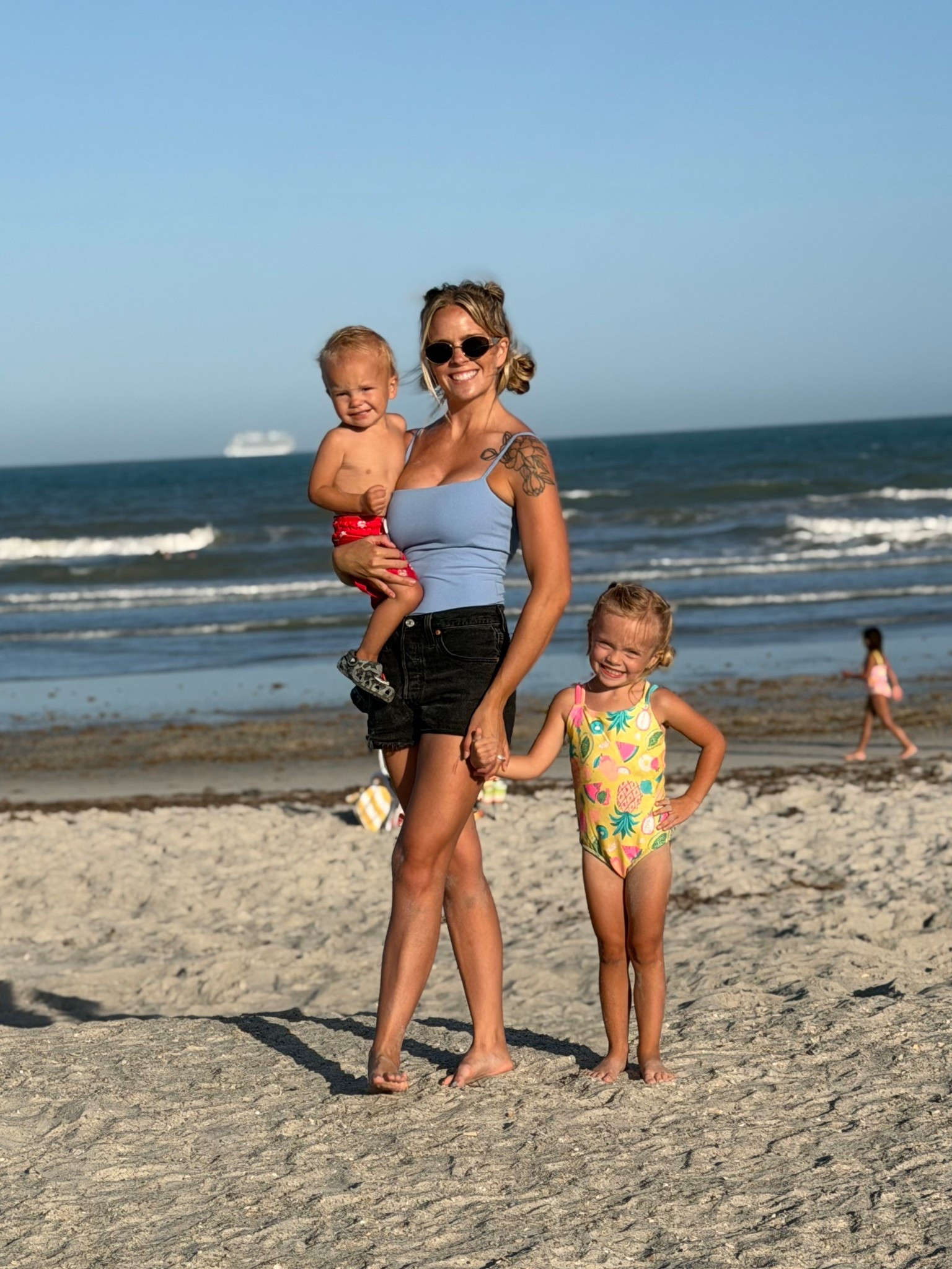 Beach outfits. 🏝️ Love this Amazon top with a built in bra! Wearing in size small. 

#LTKSwim #LTKmomlife #LTKootd