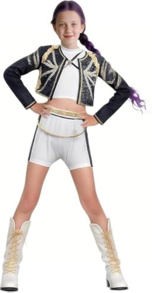 Halloween Demon Costumes Pop Singer Embroidery Coat Top Shorts Costume Dance Stage Outfit Set | Amazon (US)