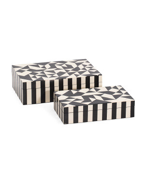 Set Of 2 Harlequin Resin Boxes | Baskets & Storage | Marshalls | Marshalls