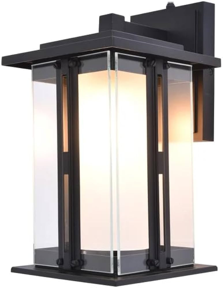LUTEC Craftsman Style Outdoor LED Wall Lantern, Matte Black | Amazon (US)