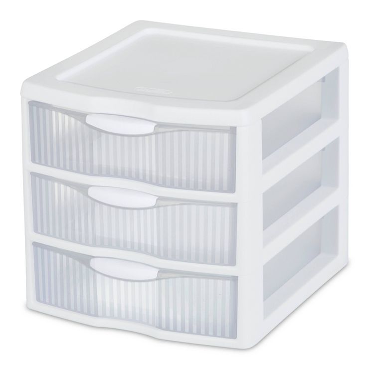 Sterilite 3 Drawer Small Countertop Unit with Drawers Clear/White | Target