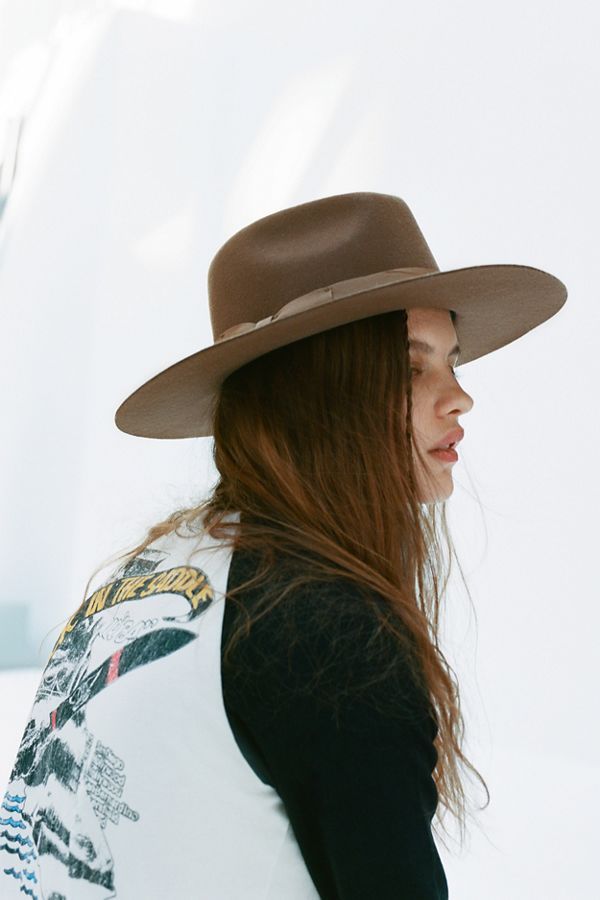 UO Flat Brim Felt Fedora | Urban Outfitters (US and RoW)