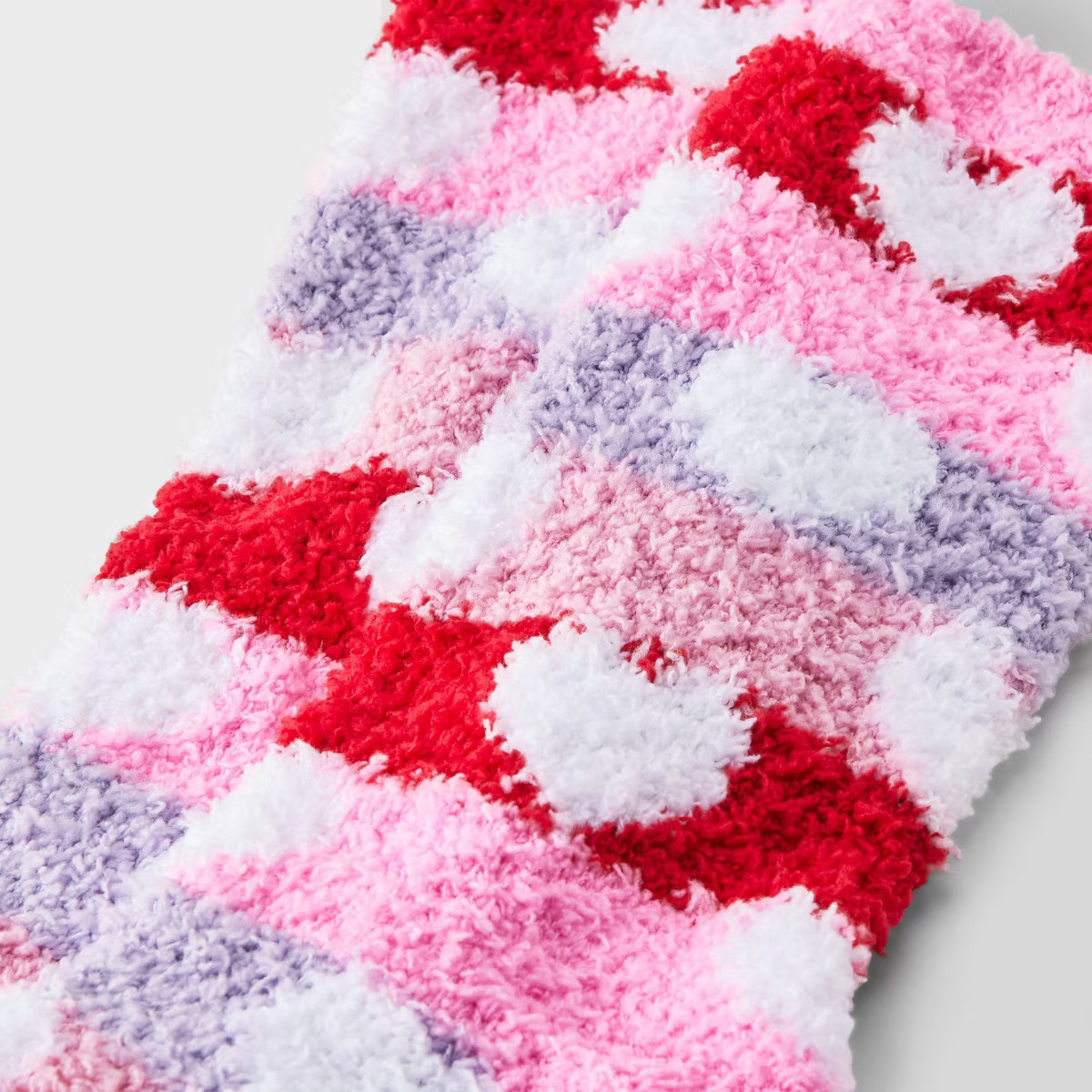 Women's Stripey Hearts Valentine's Day Cozy Crew Socks - Pink/Red/Purple 4-10 | Target