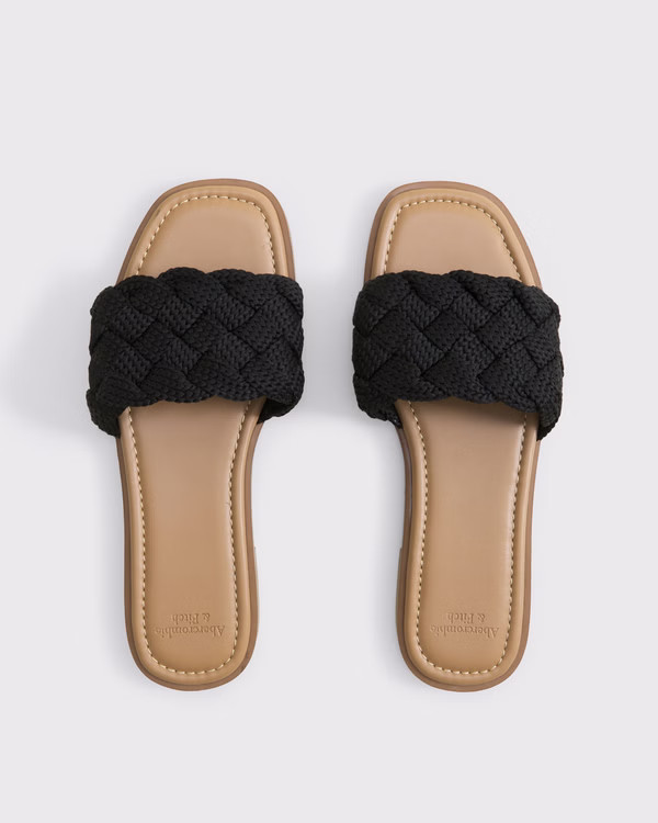 Women's Crochet-Style Slide Sandals | Women's Shoes | Abercrombie.com | Abercrombie & Fitch (US)