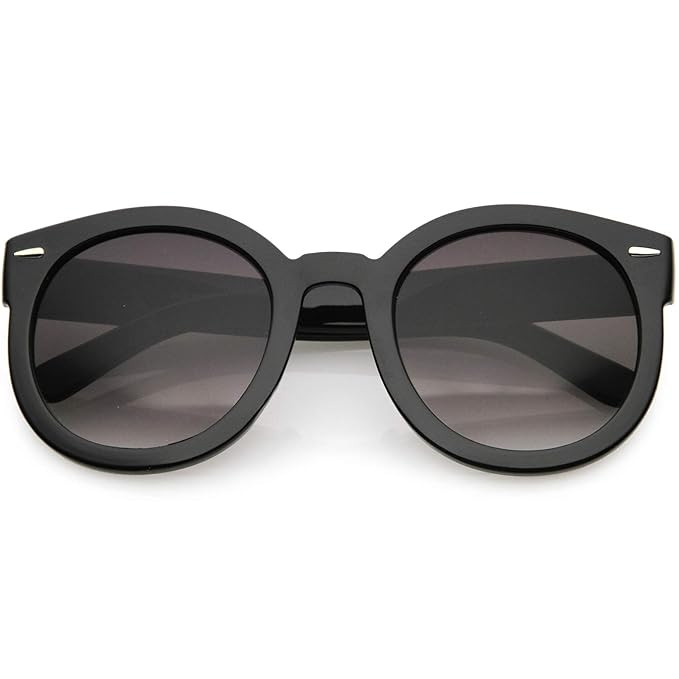 zeroUV - Round Retro Oversized Sunglasses for Women with Colored Mirror and Neutral Lens 53mm | Amazon (US)