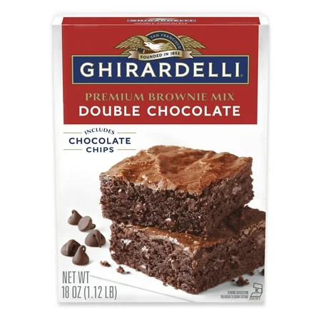 GHIRARDELLI Double Chocolate Premium Brownie Mix, a Premium Baking Mix, Includes Chocolate Chips, 18 oz Box | Walmart (US)